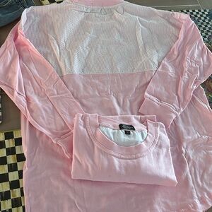Pink Long Sleeve Seersucker Top